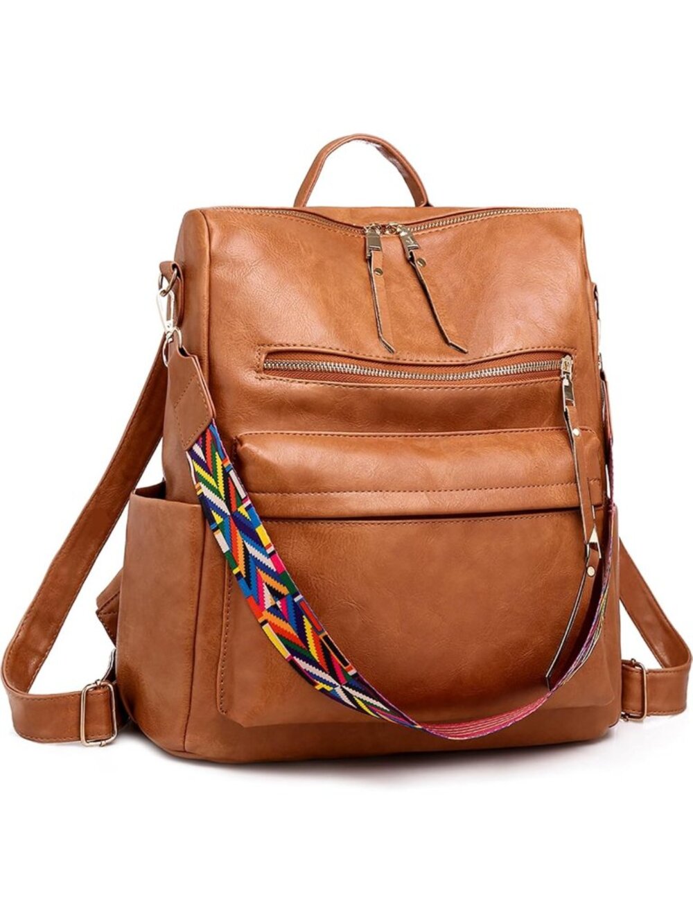 Stylish Leather Women's Backpack Purse - Versatile Travel & Work Bag